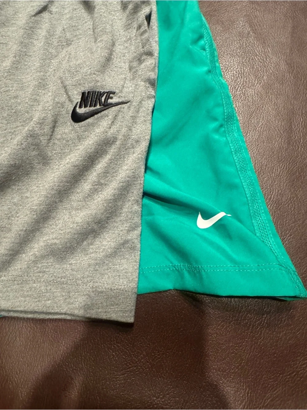 Nike lot  Grey Shorts & green